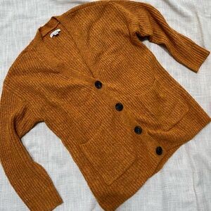 American Eagle Size XS Oversized Women's Pumpkin Cardigan Sweater